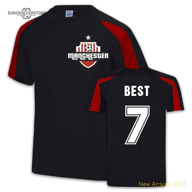 George Best Manchester United Sport Training Jersey (Black)-Vantage Point Soccer
