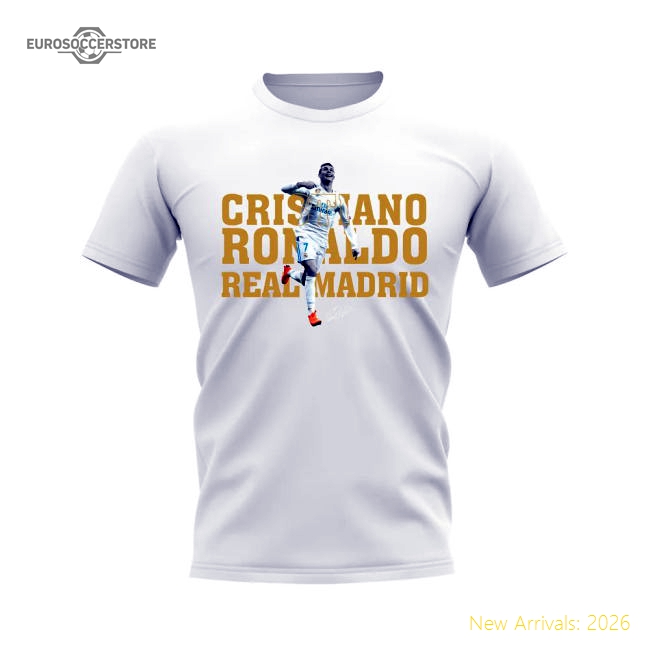Cristiano Ronaldo Real Madrid Player Tee (White)-Vantage Point Soccer
