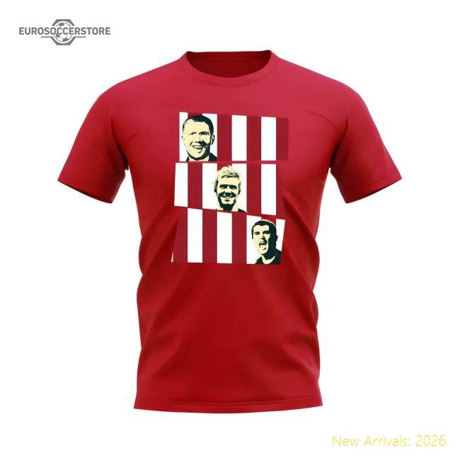 Scholes Beckham Keane Manchester United Trio T-Shirt (Red)-Vantage Point Soccer