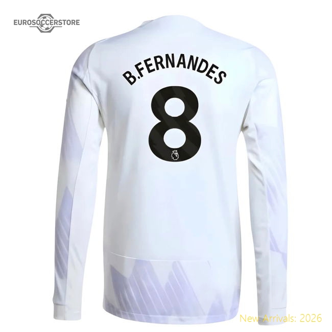 2025-2026 Man Utd Authentic Long Sleeve Away Shirt (B.Fernandes 8)-Vantage Point Soccer