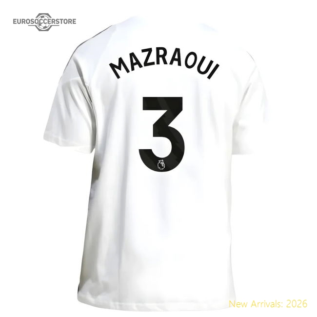 2025-2026 Man Utd Training Tee (White) (Mazraoui 3)-Vantage Point Soccer