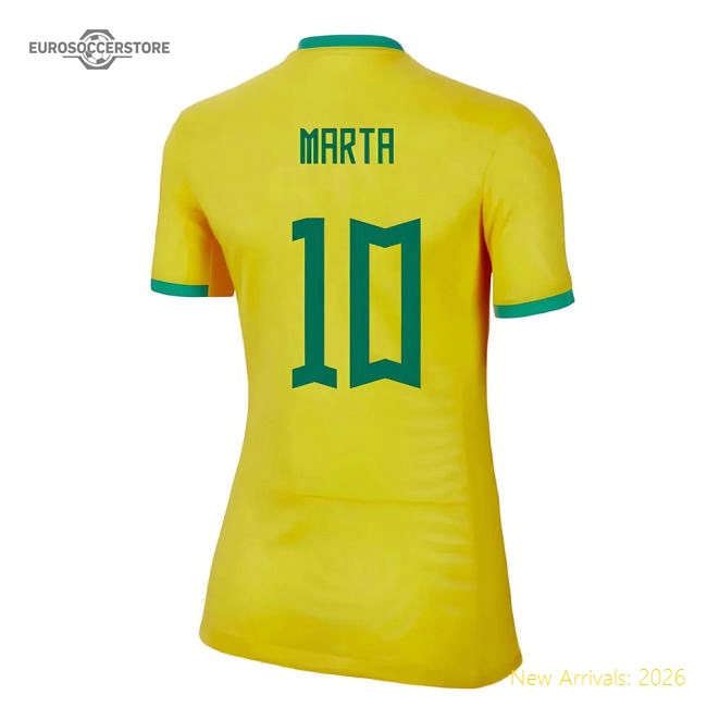 2023-2024 Brazil WWC Home Shirt (Ladies) (Marta 10)-Vantage Point Soccer