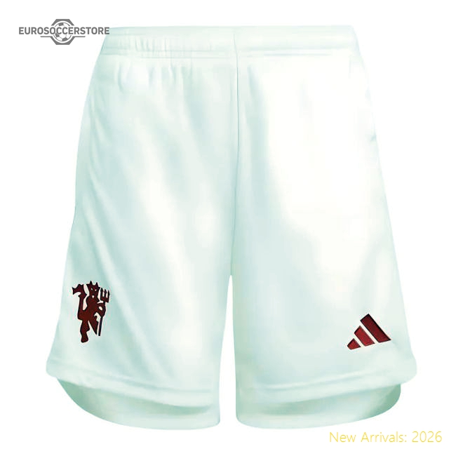 2023-2024 Man Utd Third Shorts (White) - Kids-Vantage Point Soccer
