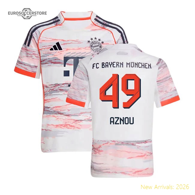 2025-2026 Bayern Munich Away Shirt (Kids) (Aznou 49)-Vantage Point Soccer