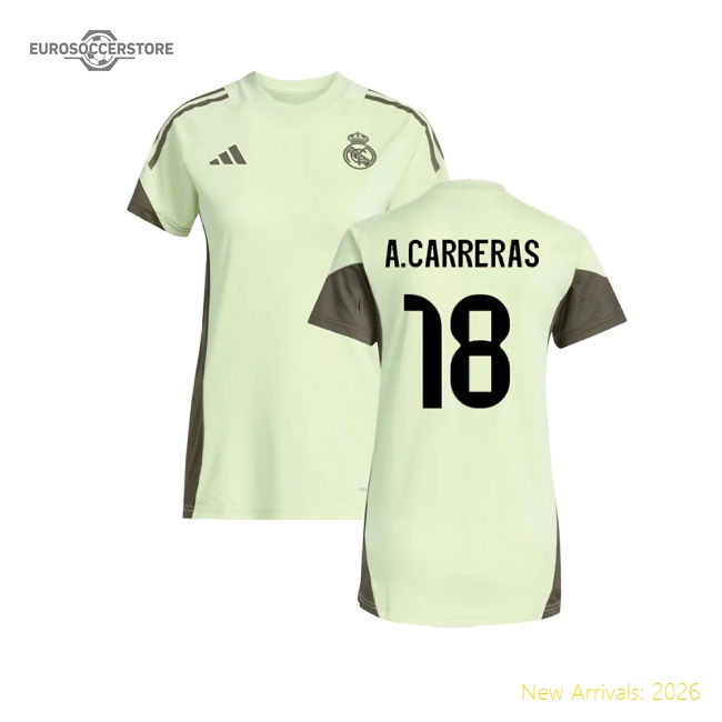2025-2026 Real Madrid Training Jersey (Almost Lime) - Womens (A.Carreras 18)-Vantage Point Soccer