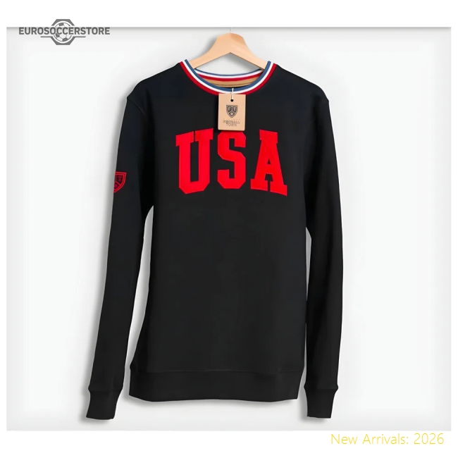 USA Retro Football Sweatshirt (Black)-Vantage Point Soccer