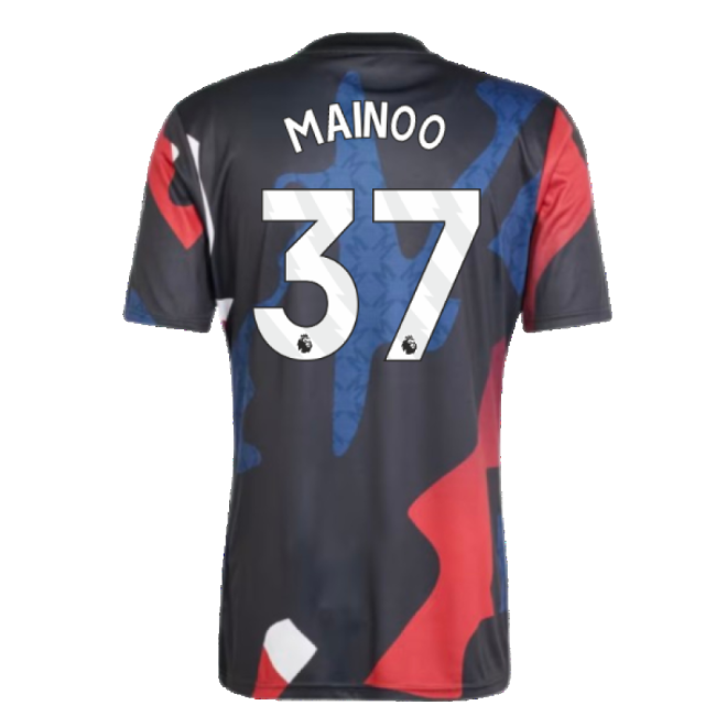 2024-2025 Man Utd Pre-Match Jersey (Black) (Mainoo 37)-Vantage Point Soccer