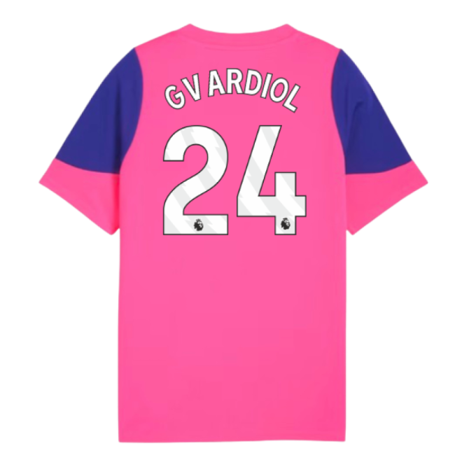 2025-2026 Man City Training Jersey (Fluro Pink) - Kids (Gvardiol 24)-Vantage Point Soccer