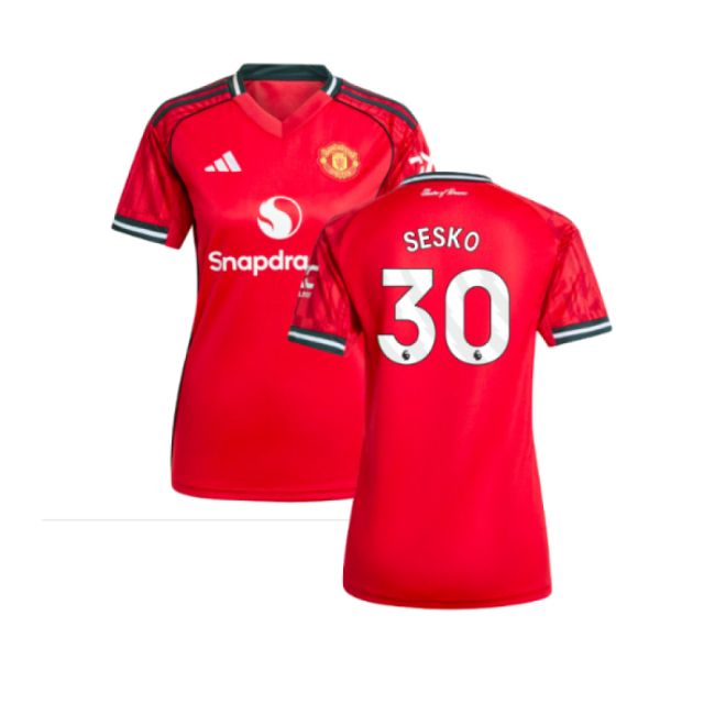 2025-2026 Man Utd Home Shirt (Womens) (Sesko 30)-Vantage Point Soccer