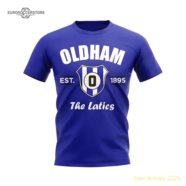 Oldham Established Football T-Shirt (Blue)-Vantage Point Soccer