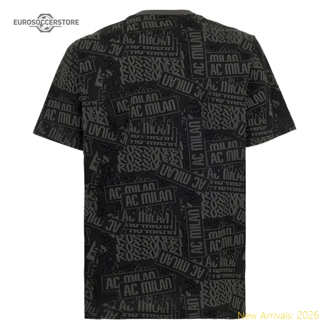 2025-2026 AC Milan ftblCulture Tee AOP (Black)-Vantage Point Soccer