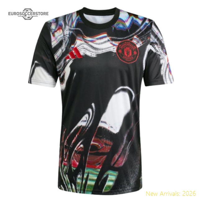 2025-2026 Man Utd Pre Match Shirt (Black)-Vantage Point Soccer