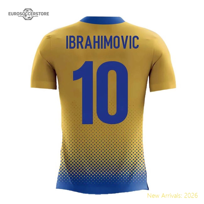 2025-2026 Sweden Airo Concept Home Shirt (Ibrahimovic 10) - Kids-Vantage Point Soccer