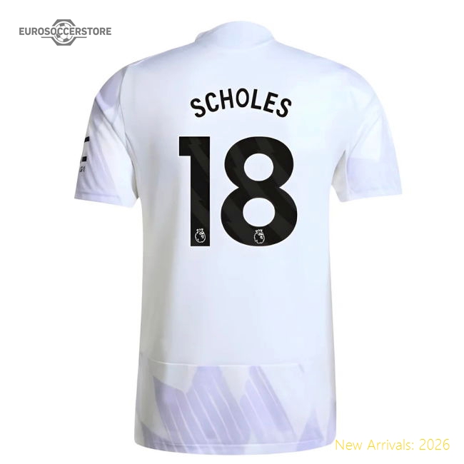 2025-2026 Man Utd Authentic Away Shirt (Scholes 18)-Vantage Point Soccer
