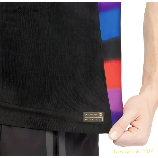 2025-2026 England WEC Authentic Away Shirt (Black) - Mens-Vantage Point Soccer