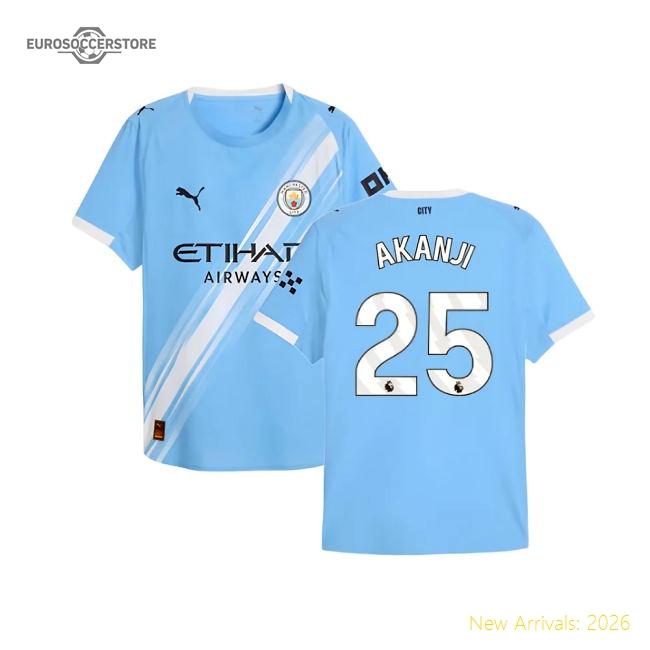 2025-2026 Man City Authentic Home Shirt (Akanji 25)-Vantage Point Soccer