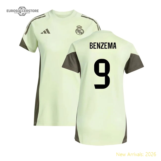 2025-2026 Real Madrid Training Jersey (Almost Lime) - Womens (Benzema 9)-Vantage Point Soccer