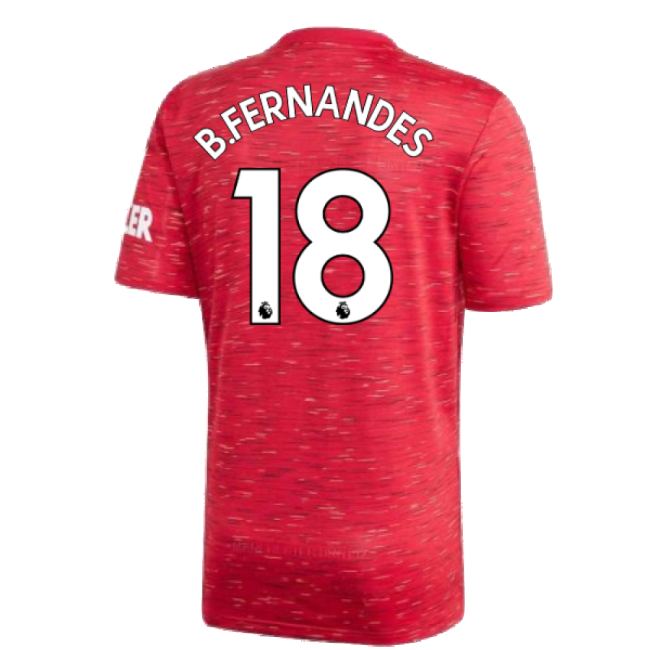 2020-2021 Man Utd Adidas Home Football Shirt (B.FERNANDES 18)-Vantage Point Soccer