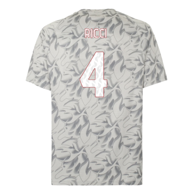 2025-2026 AC Milan Warm Up Jersey (Smokey Gray) (Ricci 4)-Vantage Point Soccer