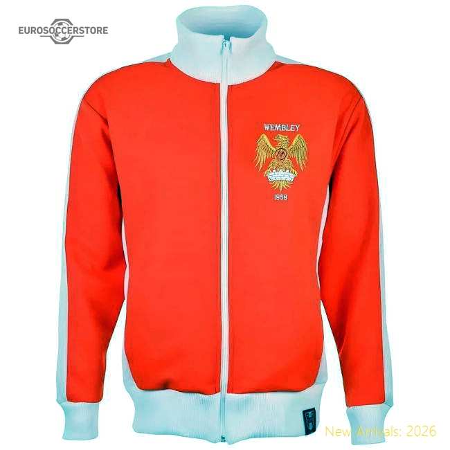 Manchester Reds 1958 style Retro Track Top-Vantage Point Soccer