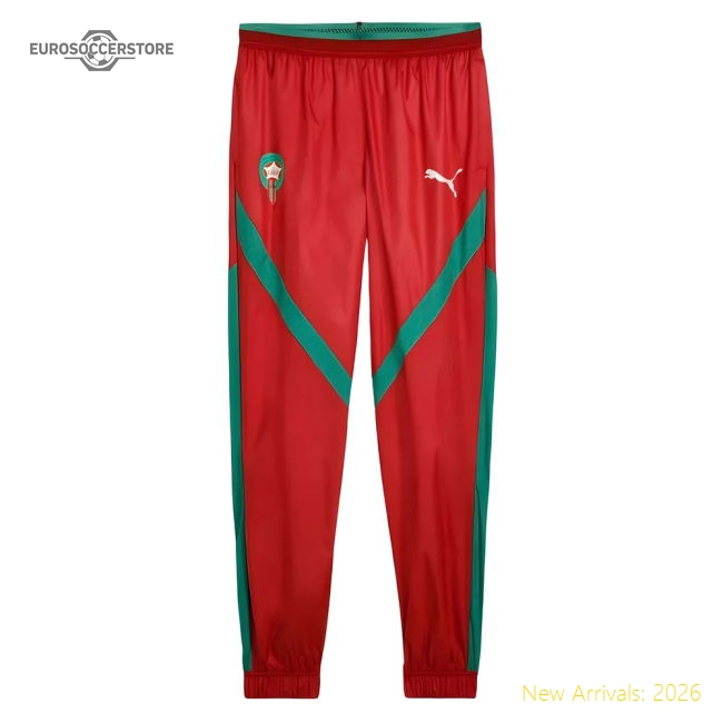 2025-2026 Morocco Pre-Match Pants (Red)-Vantage Point Soccer