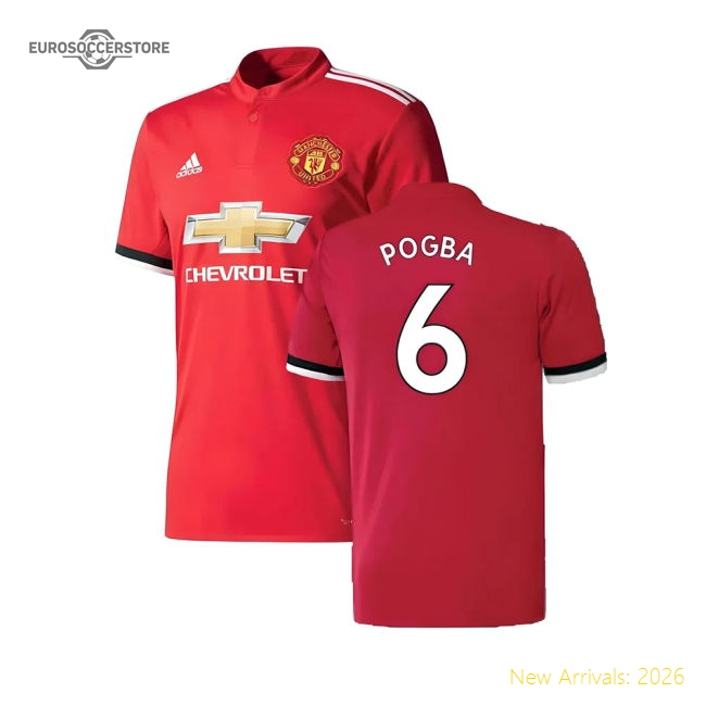 Manchester United 2017-18 Home Shirt ((Excellent) 4-5 Year) (Pogba 6)-Vantage Point Soccer