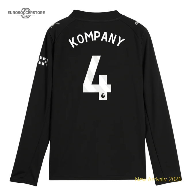 2025-2026 Man City Long Sleeve Away Shirt (Kids) (Kompany 4)-Vantage Point Soccer
