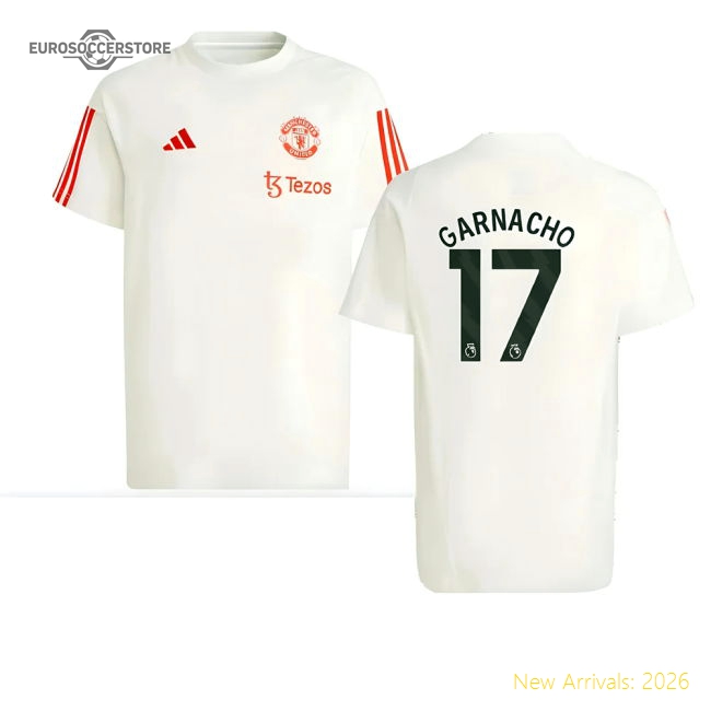 2023-2024 Man Utd Training Tee (White) - Kids (Garnacho 17)-Vantage Point Soccer
