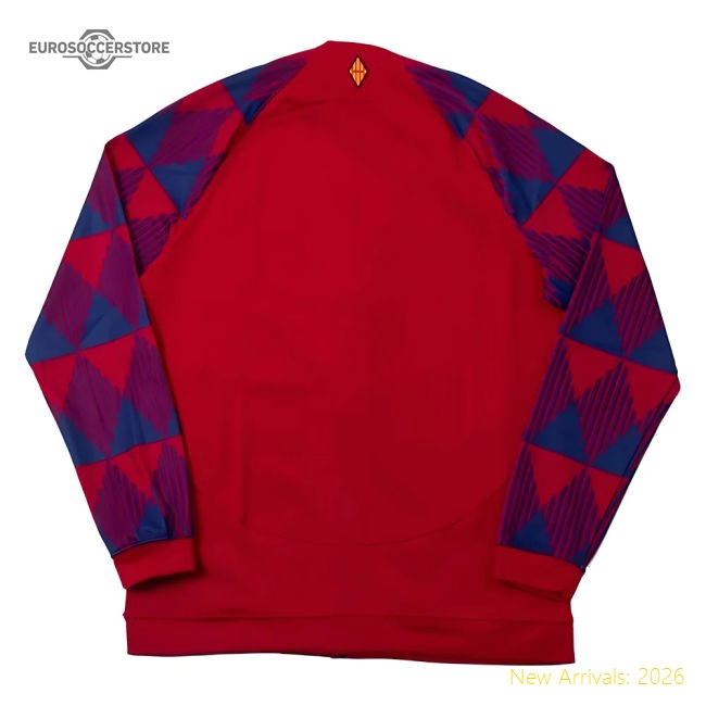 2023-2024 Barcelona Academy Full Zip Knit Jacket (Noble Red)-Vantage Point Soccer