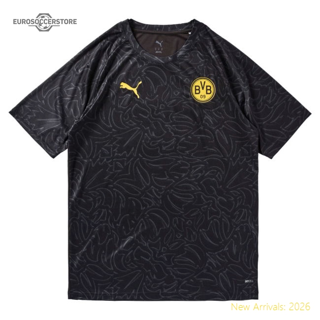 2025-2026 Borussia Dortmund Warm Up Jersey (Black)-Vantage Point Soccer
