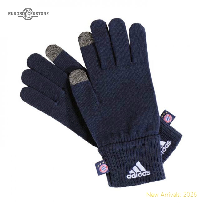2017-2018 Bayern Munich Adidas Knitted Gloves (Navy)-Vantage Point Soccer