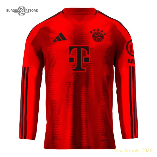 2024-2025 Bayern Munich Long Sleeve Home Shirt (Kids)-Vantage Point Soccer