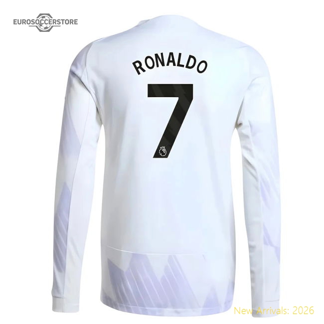 2025-2026 Man Utd Authentic Long Sleeve Away Shirt (Ronaldo 7)-Vantage Point Soccer