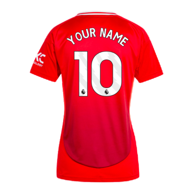 2024-2025 Man Utd Home Shirt (Womens) (Your Name)-Vantage Point Soccer