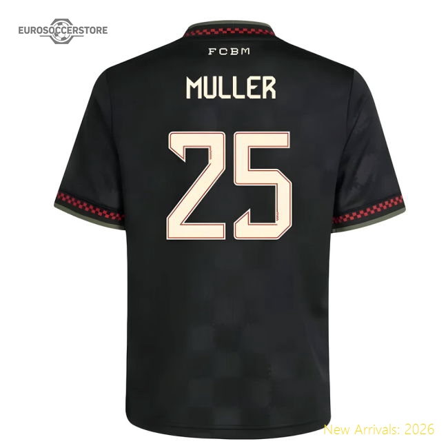 2025-2026 Bayern Munich Third Shirt (Kids) (Muller 25)-Vantage Point Soccer