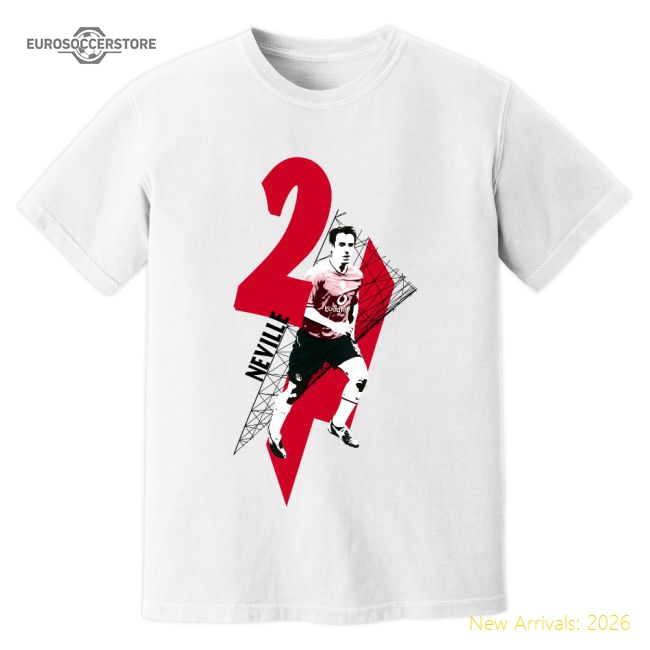 Gary Neville Man United Premier League Legend T-Shirt (White)-Vantage Point Soccer