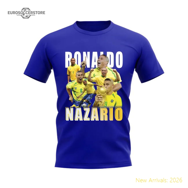 Ronaldo Nazario Bootleg T-Shirt (Blue)-Vantage Point Soccer
