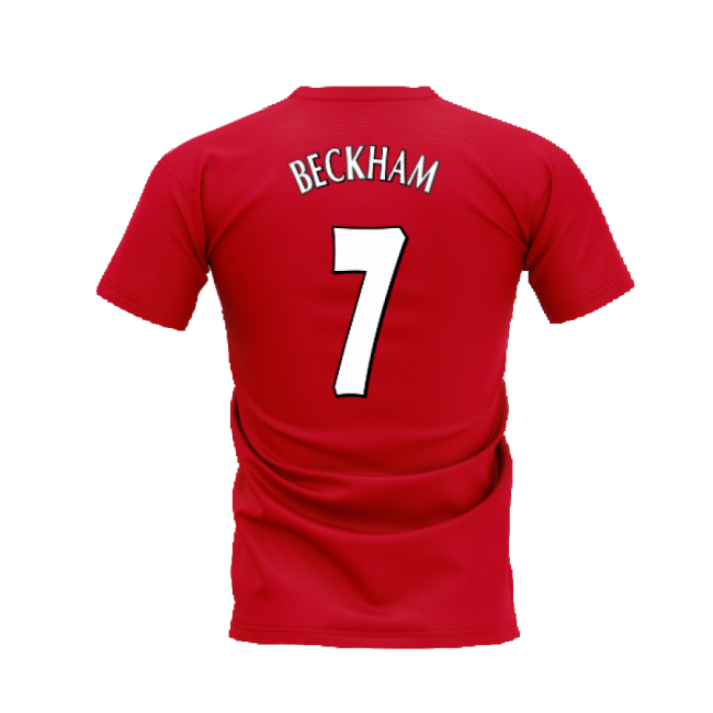 Manchester United 1998-1999 Retro Shirt T-shirt (Red) (Beckham 7)-Vantage Point Soccer