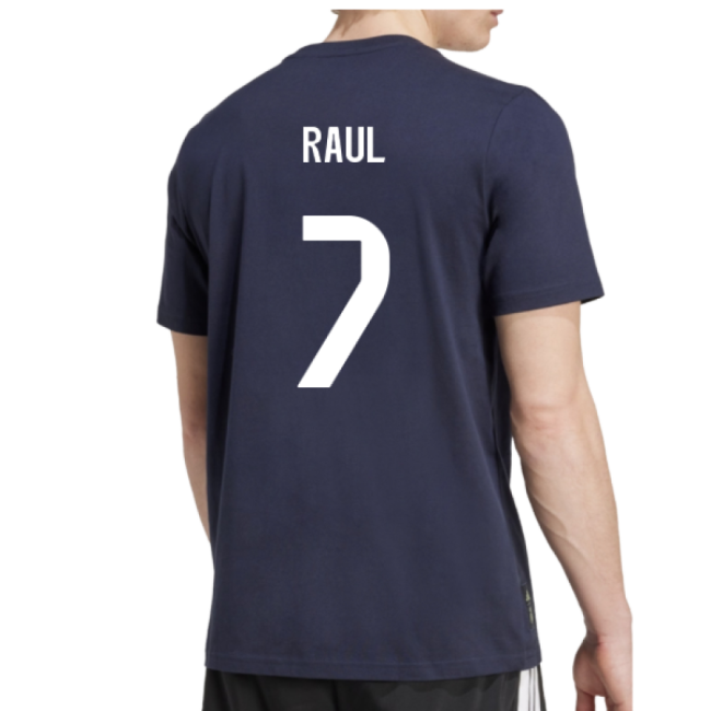 2025-2026 Real Madrid Seasonal Graphic Tee (Legend Ink) (Raul 7)-Vantage Point Soccer