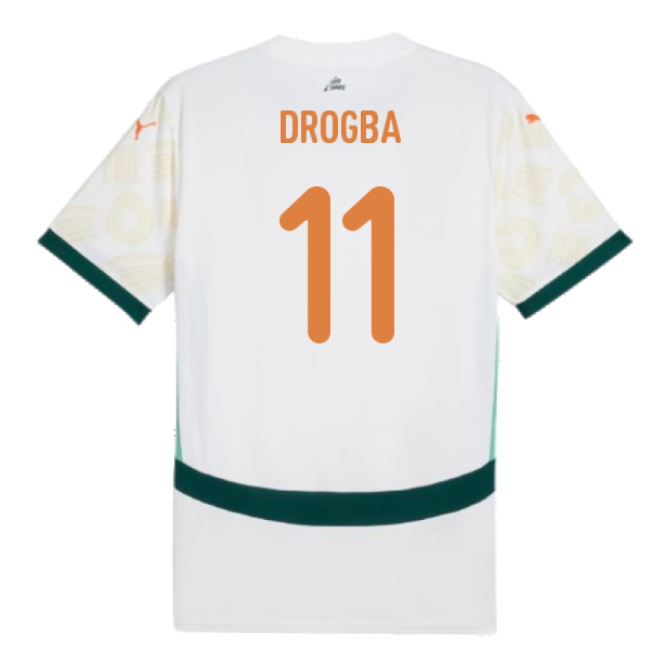 2024-2025 Ivory Coast Away Shirt (Drogba 11)-Vantage Point Soccer
