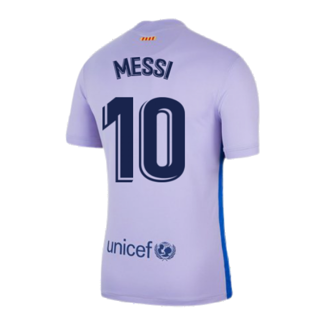 2021-2022 Barcelona Away Shirt (Kids) (MESSI 10)-Vantage Point Soccer