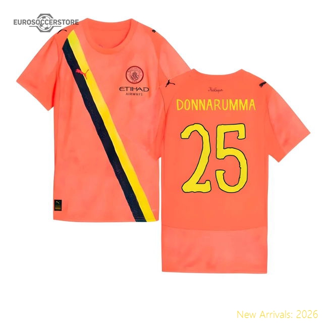 2025-2026 Manchester City CWC Goalkeeper Shirt (Neon Sun) - Womens (Donnarumma 25)-Vantage Point Soccer