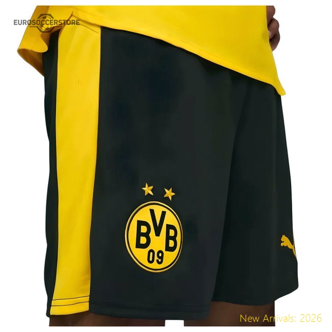 2025-2026 Borussia Dortmund Home Shorts (Black)-Vantage Point Soccer