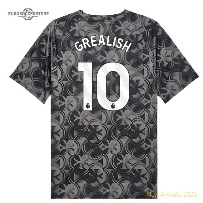 2025-2026 Man City Warm Up Jersey (Black) (Grealish 10)-Vantage Point Soccer