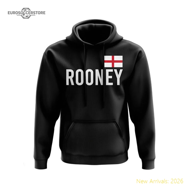 Wayne Rooney England Name Hoody (Black)-Vantage Point Soccer