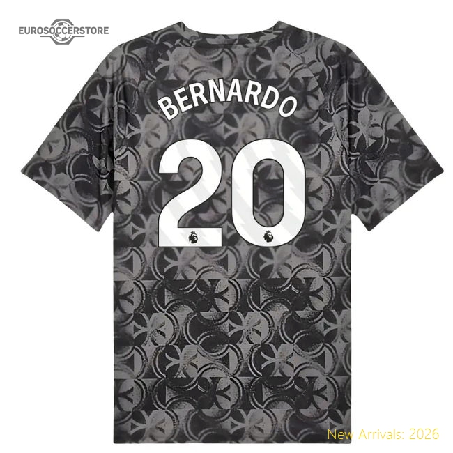 2025-2026 Man City Warm Up Jersey (Black) (Bernardo 20)-Vantage Point Soccer