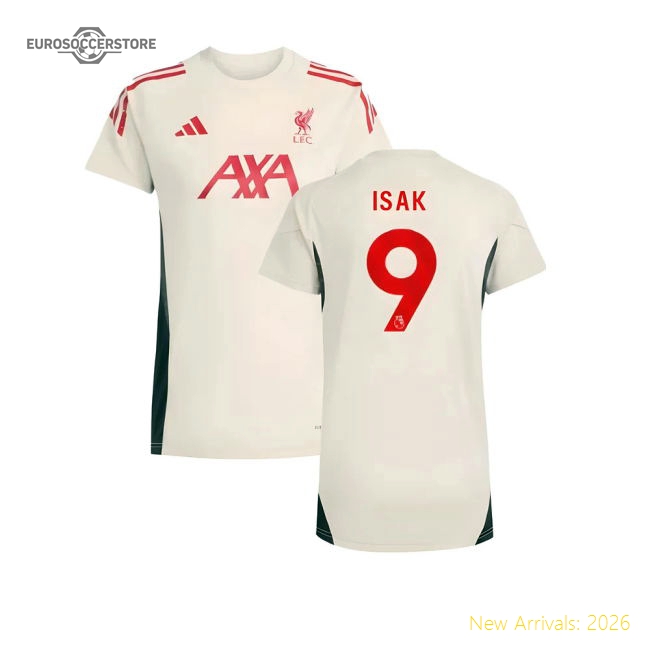 2025-2026 Liverpool Training Jersey (White) - Womens (Isak 9)-Vantage Point Soccer