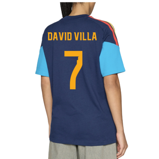 2026-2027 Spain Training Tee (Night Indigo) (David Villa 7)-Vantage Point Soccer