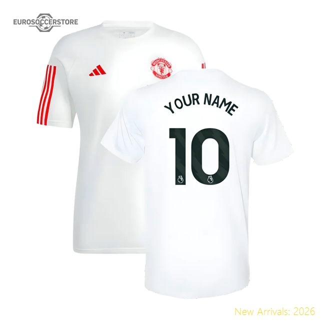 2023-2024 Man Utd Training Tee (White) (Your Name)-Vantage Point Soccer