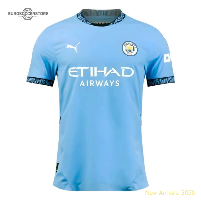 2024-2025 Man City Home Authentic Shirt-Vantage Point Soccer